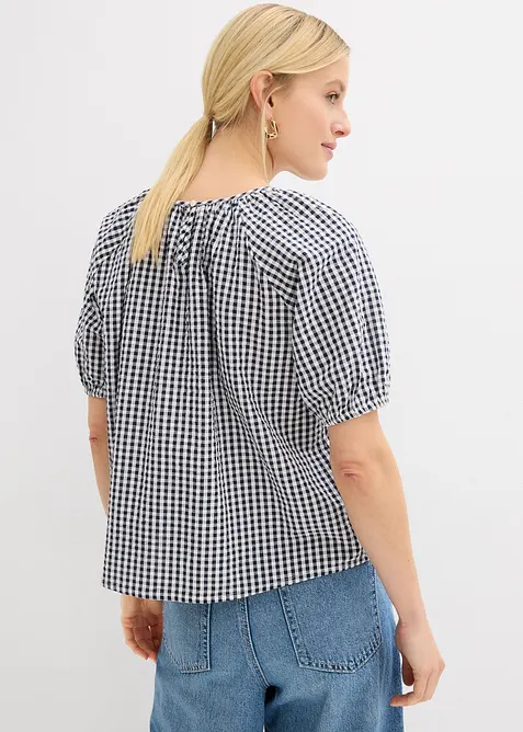 Kortermet bluse i 100% bomull, bonprix