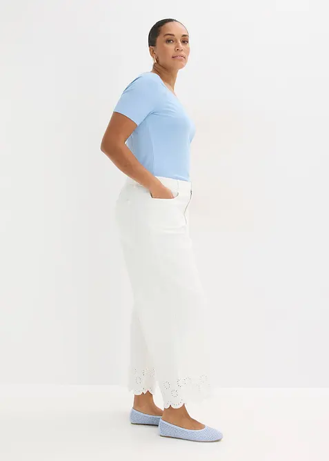 Ribbet topp i viskosemiks, bonprix