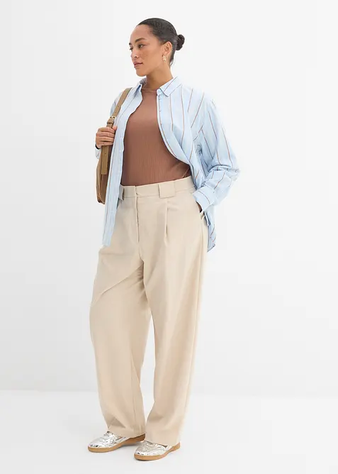 Barrel-bukse med h&oslash;y linning, bonprix