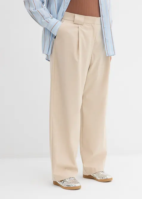 Barrel-bukse med h&oslash;y linning, bonprix