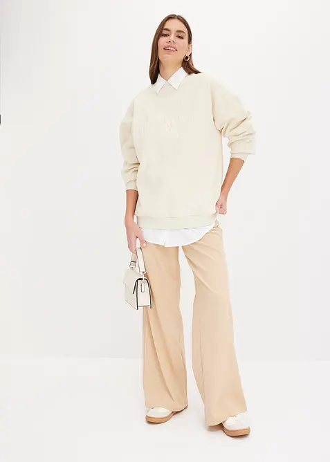 Oversized skjorte i bomull med 3/4-lange ermer, bonprix