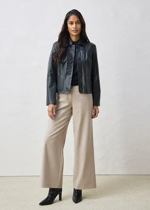 Skinnjakke i lammenappa, bonprix