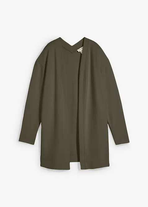 Lang sweatjakke i myk bomullsmiks, bonprix