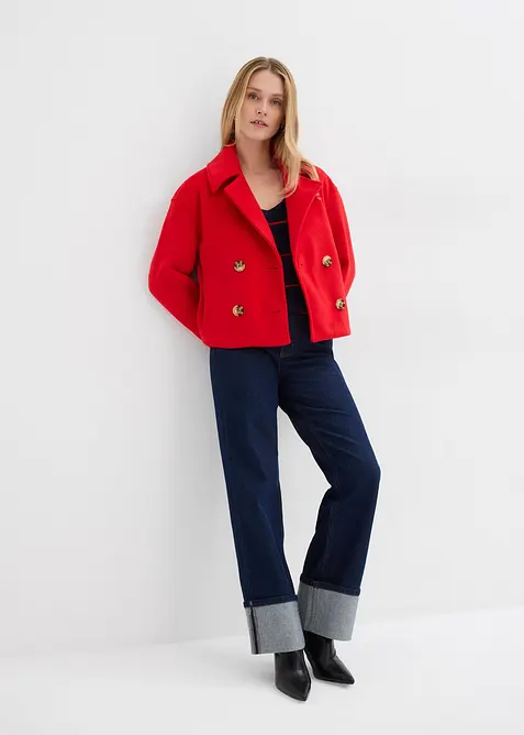 Oversized trench-jakke i ullstil, bonprix