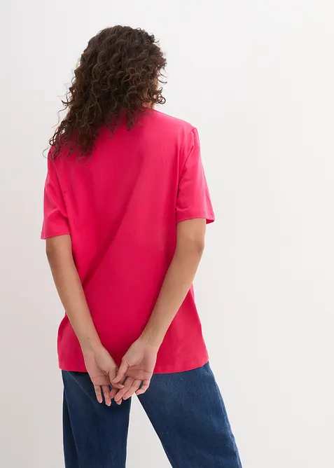 Vid, lang topp med V-hals, kortermet (5-pack), bonprix