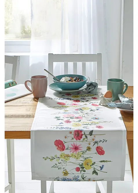 Bordl&oslash;per med blomsterprint, bonprix