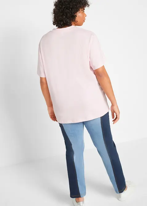 Vid, lang topp med V-hals, kortermet (5-pack), bonprix