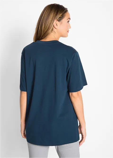 Vid, lang topp med V-hals, kortermet (5-pack), bonprix