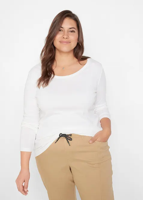 Langermet topp i 100% &oslash;kologisk bomull, bonprix