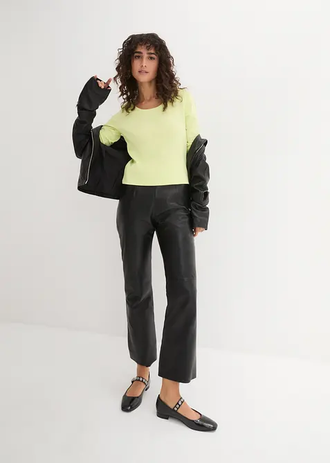 Langermet topp i 100% &oslash;kologisk bomull, bonprix