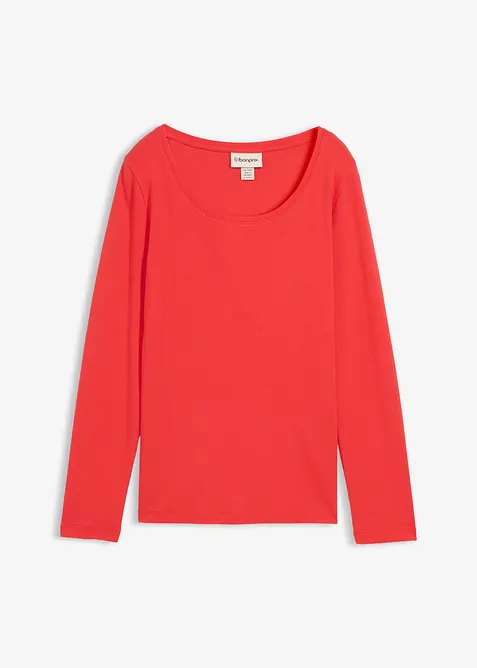 Langermet topp i 100% &oslash;kologisk bomull, bonprix