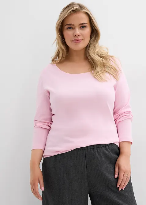 Langermet topp i 100% &oslash;kologisk bomull, bonprix