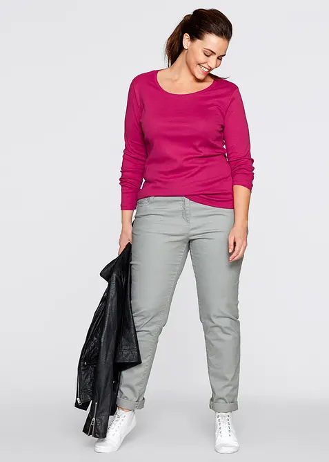 Langermet topp i 100% &oslash;kologisk bomull, bonprix