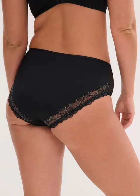 Truse med h&oslash;y midje og nydelige blonder, bonprix