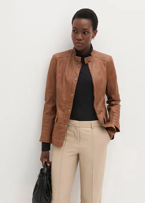 Skinnjakke i lammenappa, bonprix