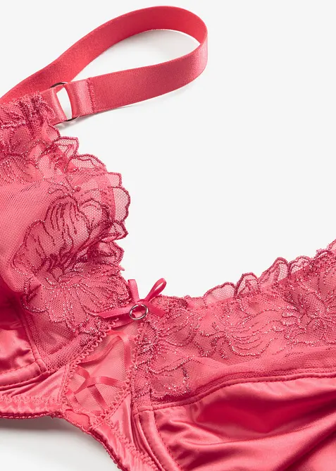 Minimizer-BH med b&oslash;yle og blomstrete glitterbroderi, bonprix