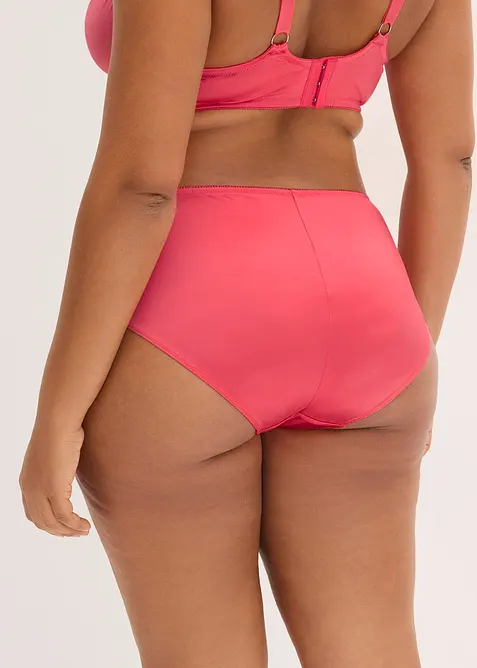 Truse med h&oslash;y midje og glitrende blomsterbroderi, bonprix