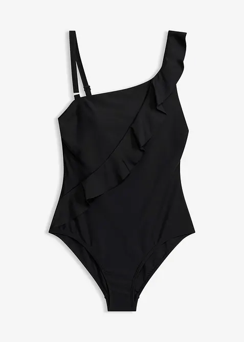 One shoulder-badedrakt med volang, bonprix