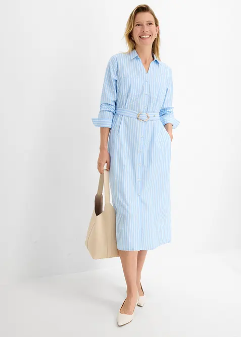 Skjortekjole i 100% bomull, bonprix