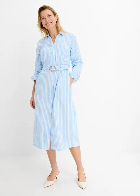 Skjortekjole i 100% bomull, bonprix