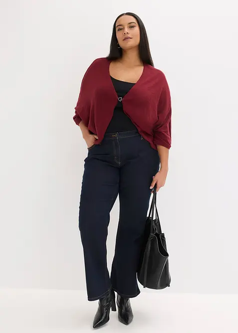 Finstrikket cardigan i 100% bomull, bonprix