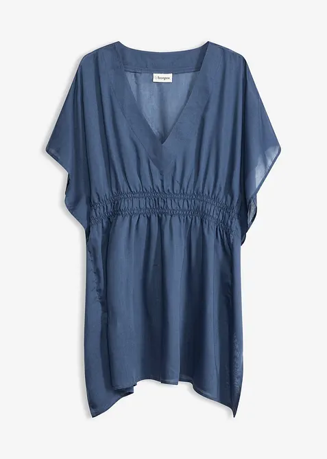 Transparent strandtunika med V-hals, bonprix