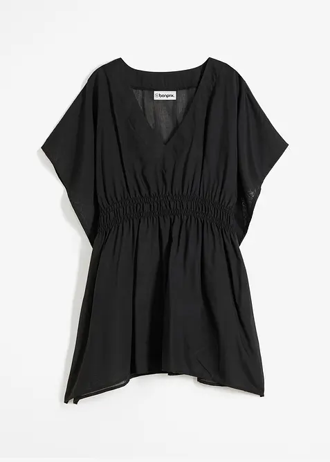 Transparent strandtunika med V-hals, bonprix