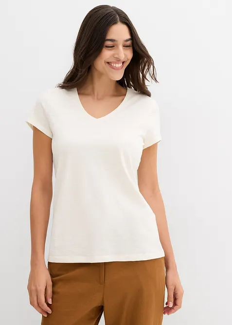 T-skjorte i &oslash;kologisk bomull (2-pack), bonprix