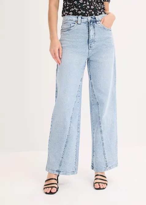 Wide Leg-jeans, High Waist, Low Stretch, bonprix