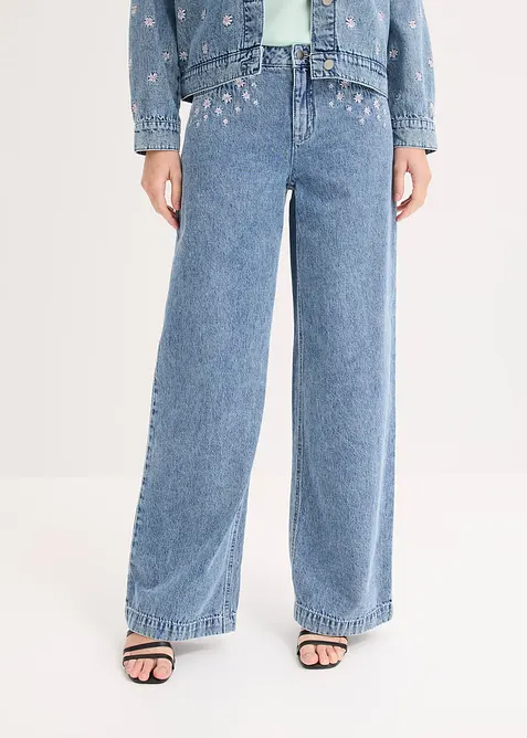 Wide leg-jeans, Mid Waist, bonprix