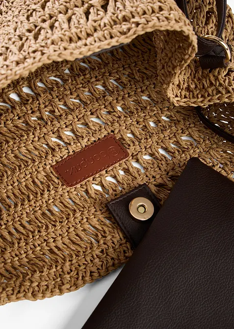 Skulderveske i str&aring;look, bonprix