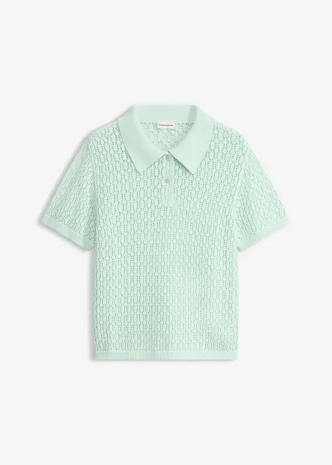 Genser i 100% bomull med hullm&oslash;nster, bonprix