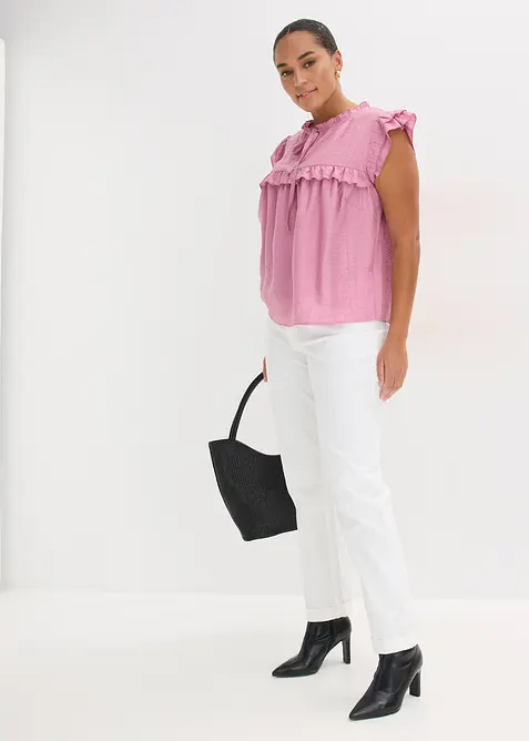 Ermel&oslash;s bluse i viskosemiks, bonprix