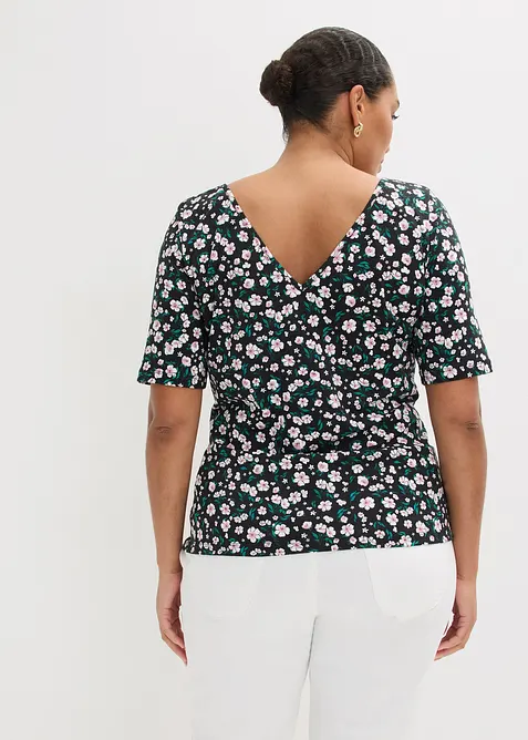 Topp i bomull med elastan, bonprix