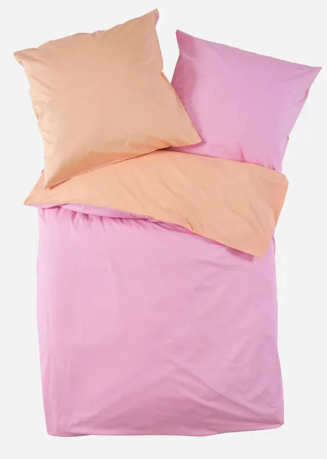 Ensfarget, vendbart sengesett i percale, bonprix