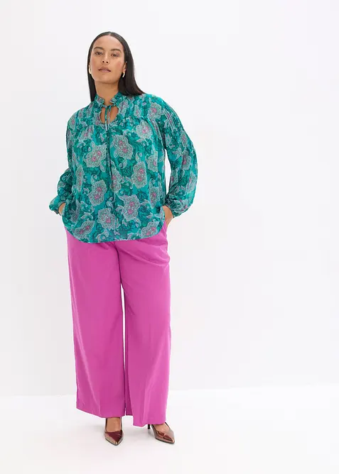 Tunika i sateng med biser, bonprix