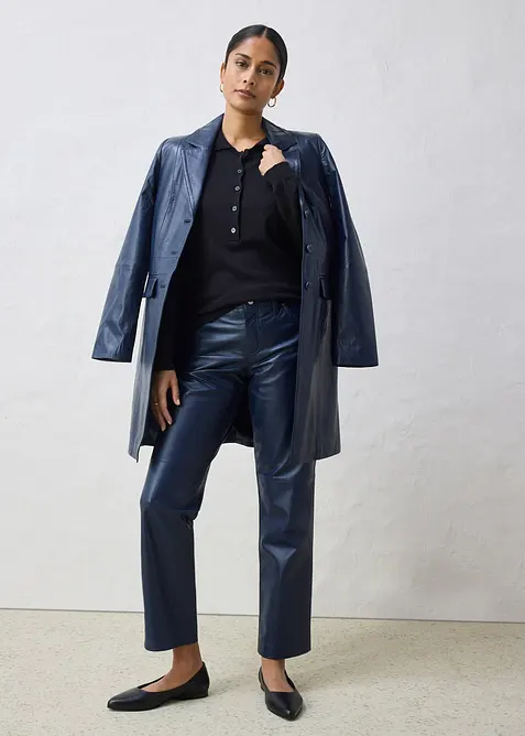 Genser med silke og krage, bonprix