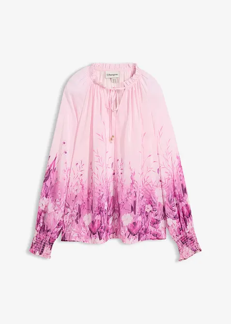 Bluse med silke, bonprix