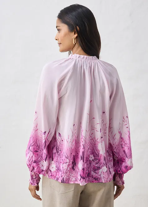 Bluse med silke, bonprix