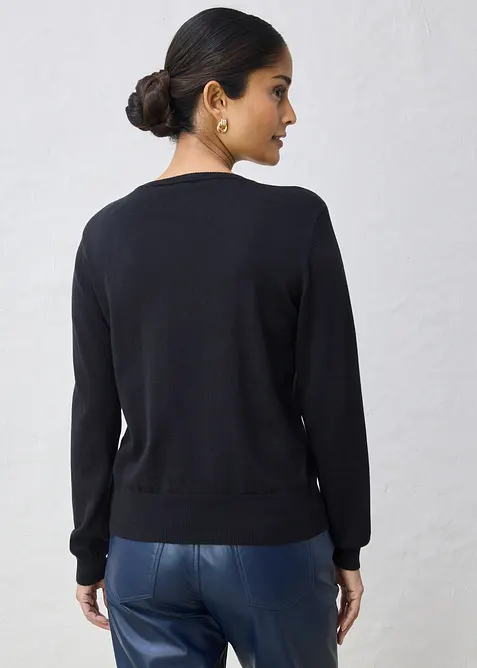 Cardigan med silke, bonprix