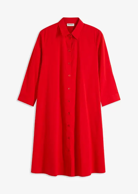 Skjortekjole i strukturert poplin, bonprix