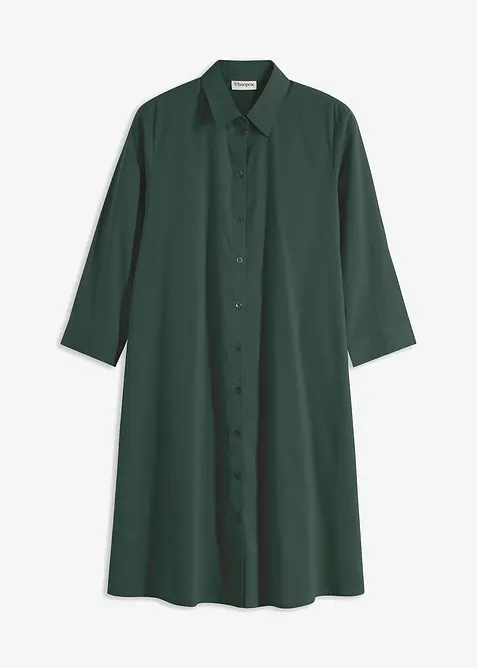 Skjortekjole i strukturert poplin, bonprix