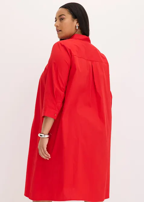 Skjortekjole i strukturert poplin, bonprix