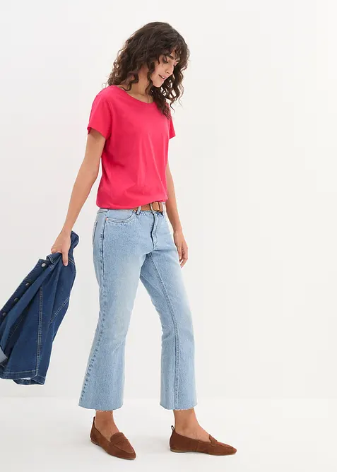 Topp med rund hals (5-pack), bonprix