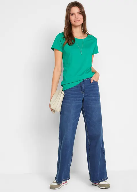 Topp med rund hals (5-pack), bonprix