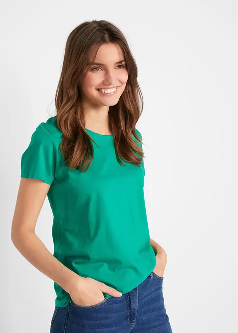 Topp med rund hals (5-pack), bonprix