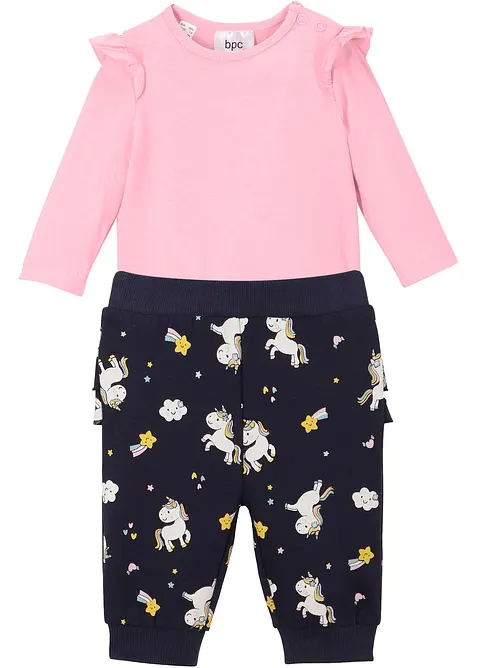 Langermet babybody+sweatbukse &oslash;kologisk bomull (2-delt sett)&nbsp;, bonprix
