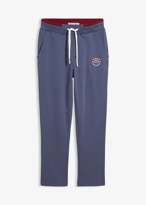 Joggebukse av 100% bomull med sporty detaljer, bonprix