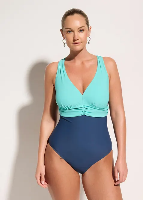 Shape-badedrakt med V-hals, lett formende, bonprix