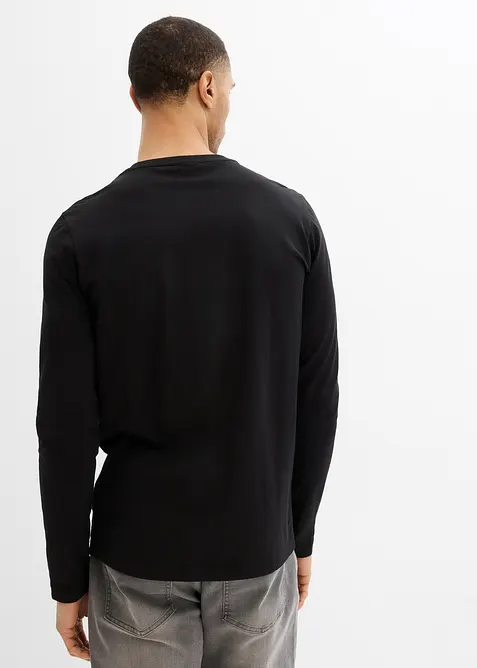 Langermet topp i 100% &oslash;kologisk bomull, Slim Fit, bonprix